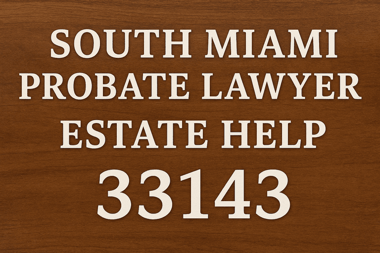 South Miami Probate Lawyer Estate Help 33143