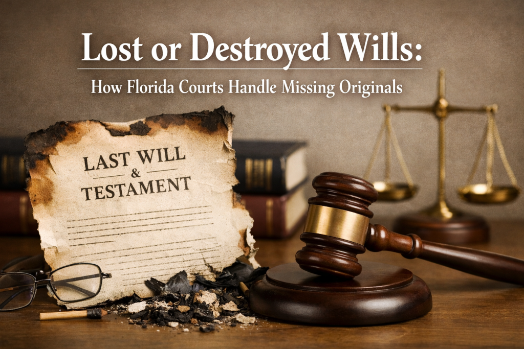 Lost or Destroyed Wills How Florida Courts Handle Missing Originals