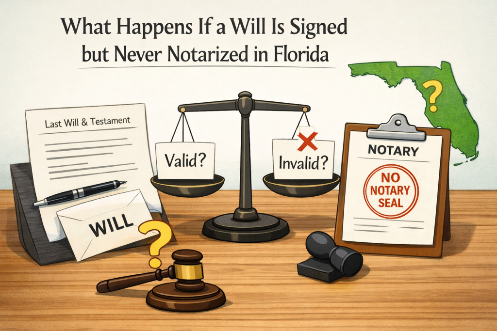 What Happens If a Will Is Signed but Never Notarized in Florida?